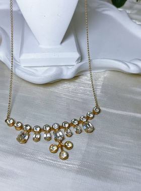 【BW中古】中古Vintage浓金镶嵌宝石项链