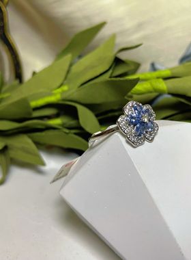 【BW宝石】坦桑石有钱花款戒指，活口戒，带证书