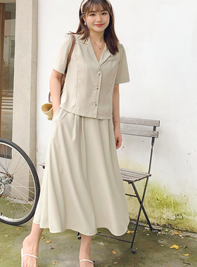 大码女装胖mm简约西装套装显瘦西服外套半裙短裤三件套31488