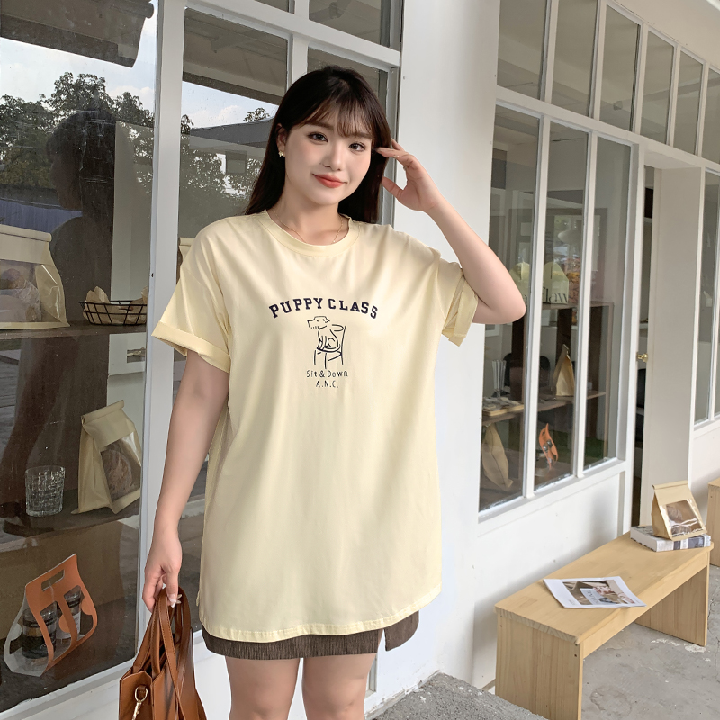 大码女装卡通印花短袖T恤