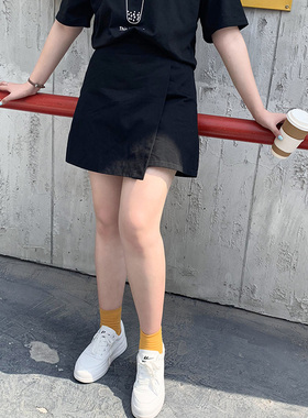 200斤大码女装遮肉显瘦半身裙胖妹妹宽松减龄松紧腰短裙子90143