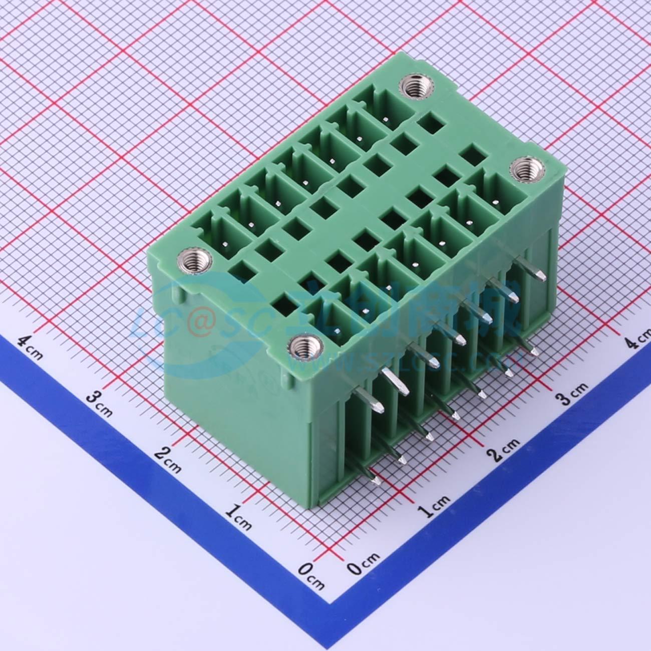 插拔式接线端子 KF2EDGRHM-3.81-2*7P 弯插,P=3.81mm 板端/插座-