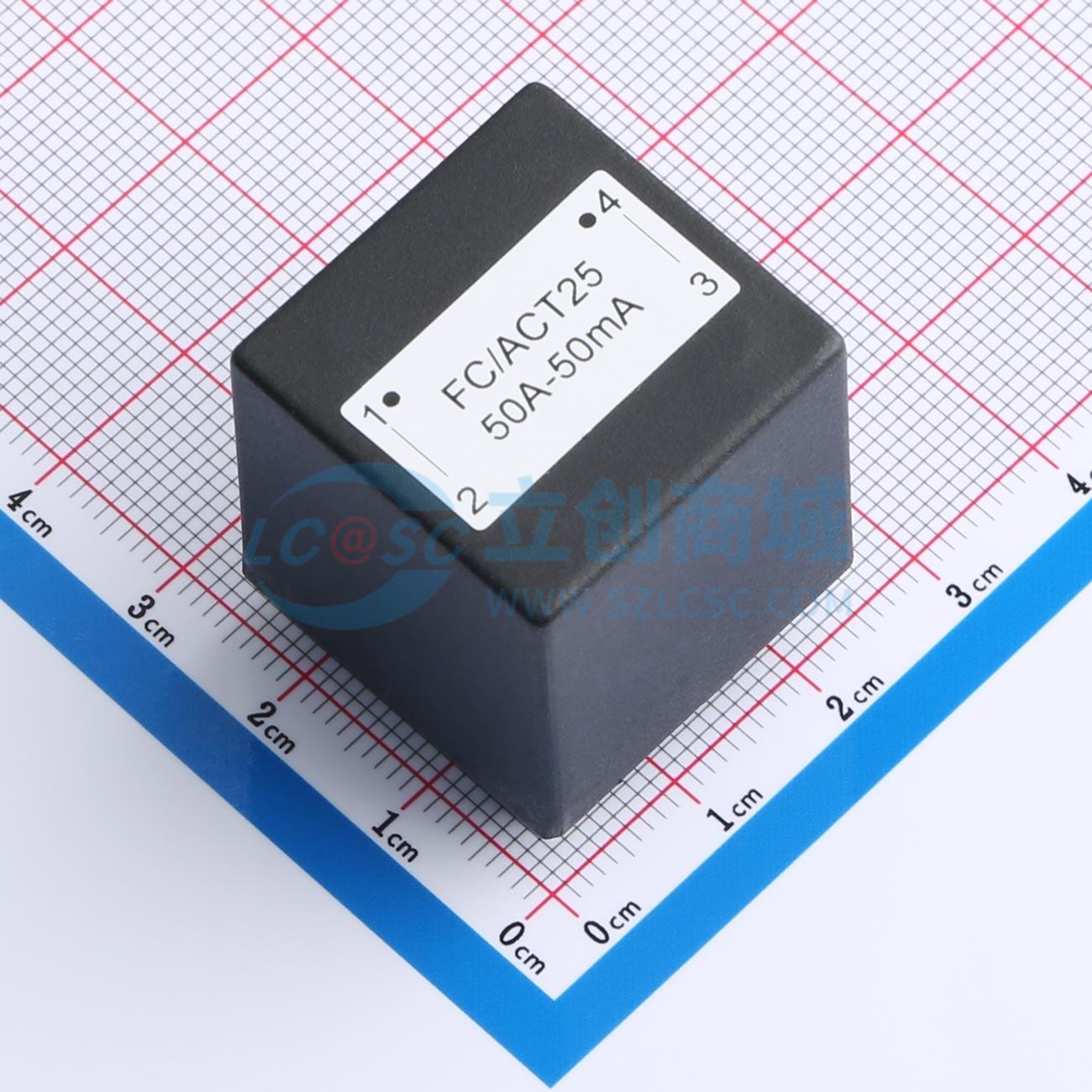 互感器 FC-ACT25-50A-1000T-1T 插件,25.5x25.5mm 50A 3kV 原装