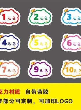 亚克力卡通数字价格牌火锅商店价格展示促销摆摊价格标签自带背胶