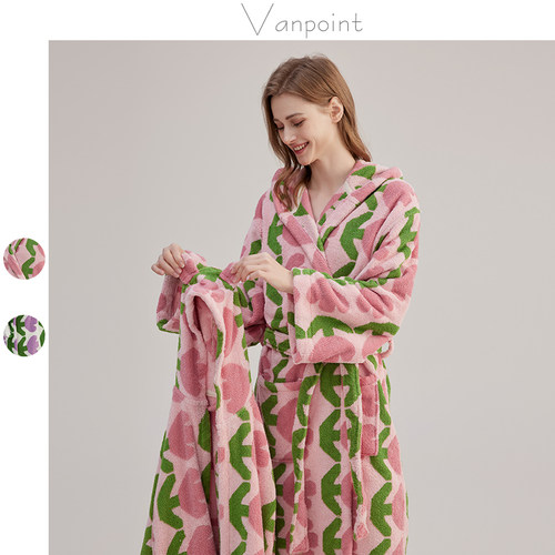 浴袍亲子款清新郁金香吸水亲肤