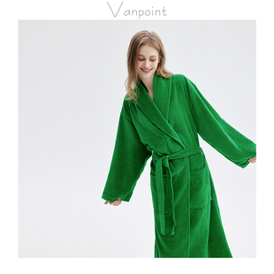 Vanpoint 绿色割绒浴袍吸水不掉毛男女款2026新款浴巾浴袍可穿式