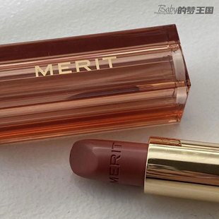 也太好看了~美国 Merit Signature 缎面保湿光泽滋润口红唇膏3g