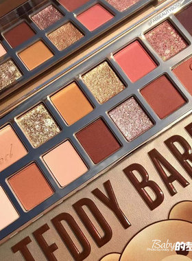美国 Too Faced 新品 泰迪熊14色眼影盘 珠光哑光亮片闪粉立体