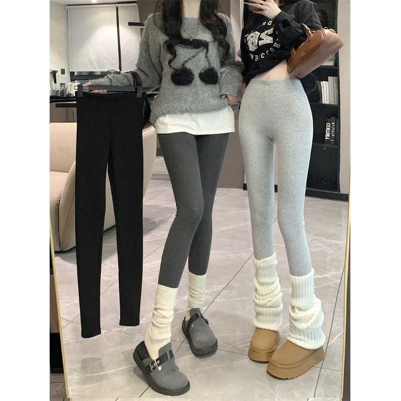 实价实拍 鲨鱼裤女外穿瑜伽秋冬季加绒加厚保暖棉裤高腰打底裤