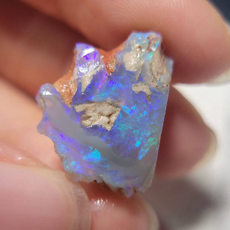 【月成】纯天然澳宝洲水晶欧泊原石 diy大尺寸闪电岭黑欧珀蓝紫彩