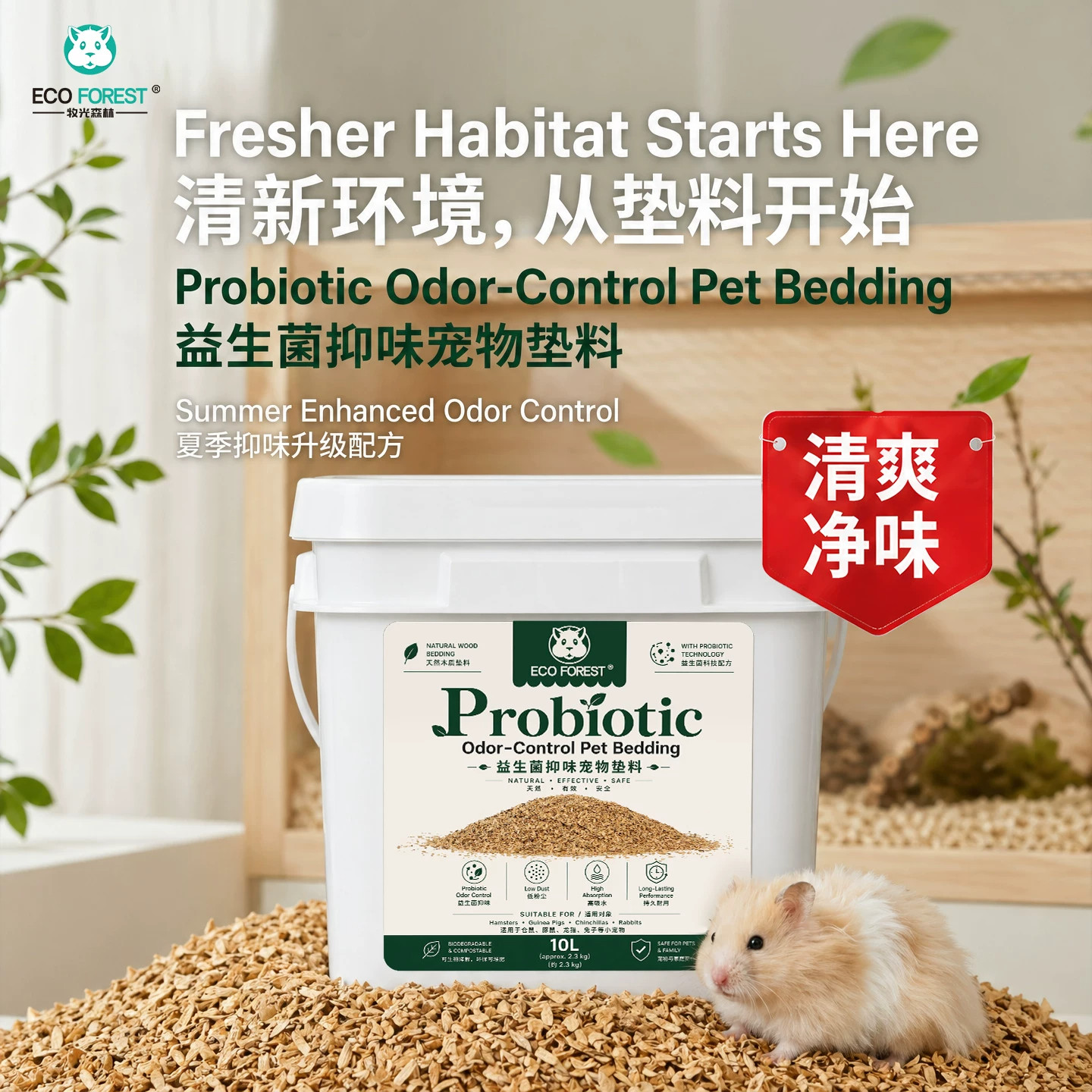 牧光森林仓鼠益生菌除臭垫料图片