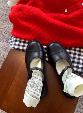 10.28日新品鞋大师2025秋季玛丽珍复古小皮鞋真皮平底鞋浅口单鞋