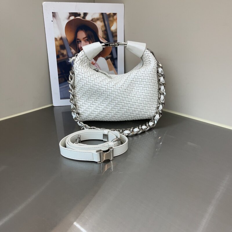 2026新款韩版时尚手工编织饺子包链子腋下单肩包质感手提包斜跨包