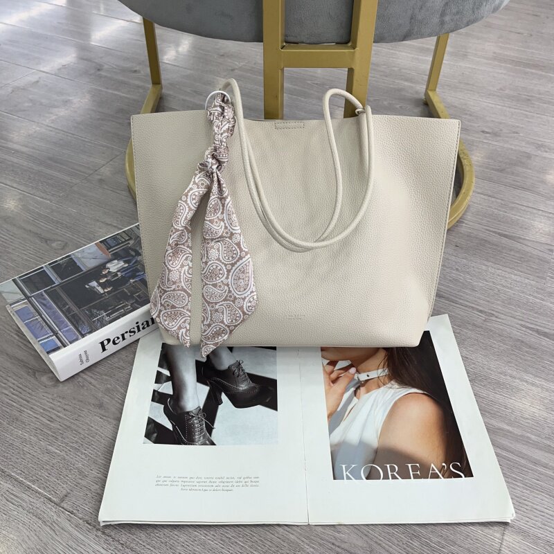 2026新款时尚荔枝纹软皮托特包通勤百搭大容量腋下单肩包手提包女