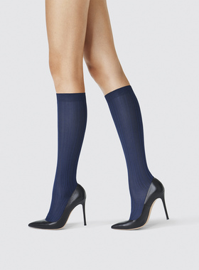 早春狂欢 瑞士Fogal 真丝条纹中筒袜 Precieuse 3060