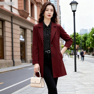 2025年新款休闲女装风衣女中长款春秋季高品质气质洋气外套上衣