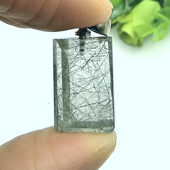 特价天然绿发晶水晶原石手工打磨颈饰
