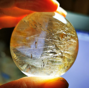 特价镇宅之宝精品纯天然东海黄娇花发晶球摆件客厅书房礼物A22-16