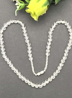 天然白水晶刻面项链锁骨链女原石宝石时尚礼物一物一图实物拍A38