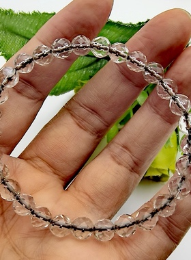 8A正品天然浅茶刻面水晶手链手串清热降火明目消暑礼物饰品A35