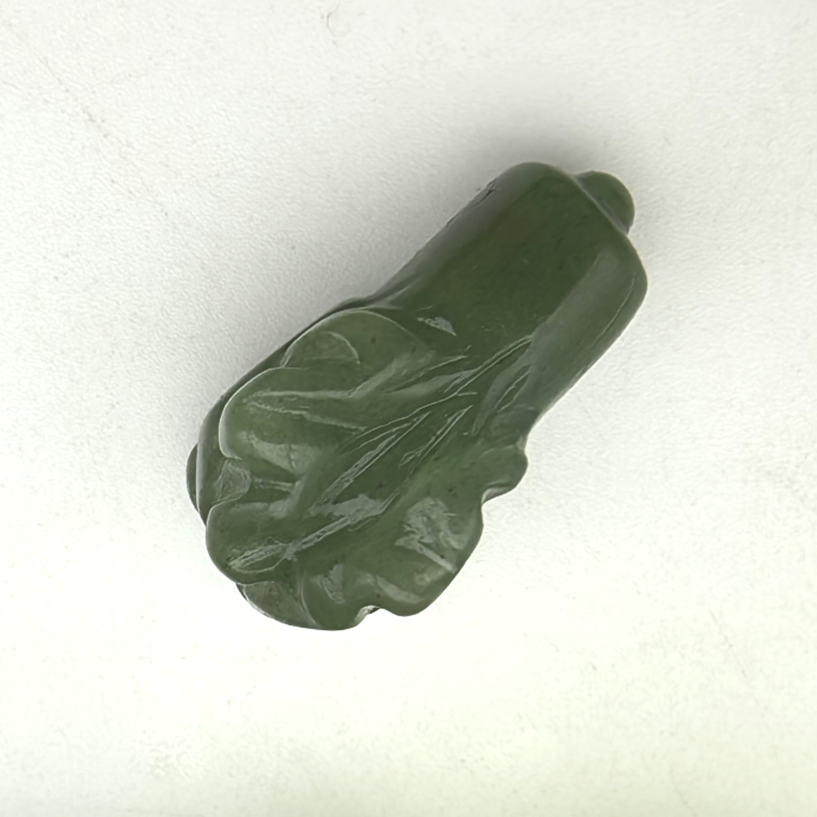 百财纳福~天然绿东陵玉雕刻白菜吊坠挂件男女款实物拍A45-44