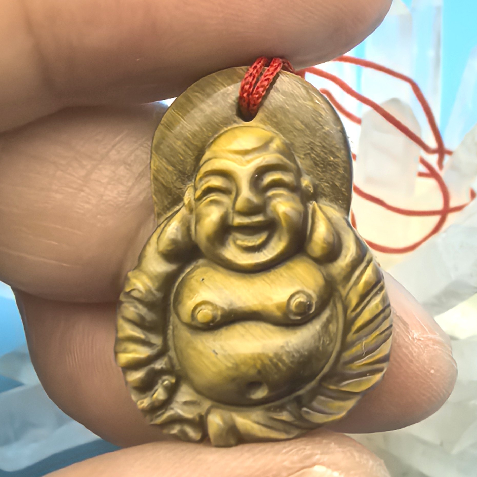 天然黄虎眼水晶弥勒佛吊坠挂坠男女款情侣款一物一图A32-23,饰品/流行首饰/时尚饰品新,颈饰,淘宝优惠券,粉丝福利购,淘宝优惠卷