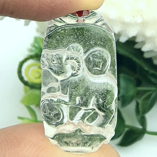 吉羊如意～天然白水晶生肖羊吊坠挂件护身符一物一图A46-74