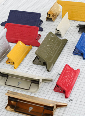 日本dulton票据夹复古金属彩色密封夹封口夹收纳文件夹手账明信片