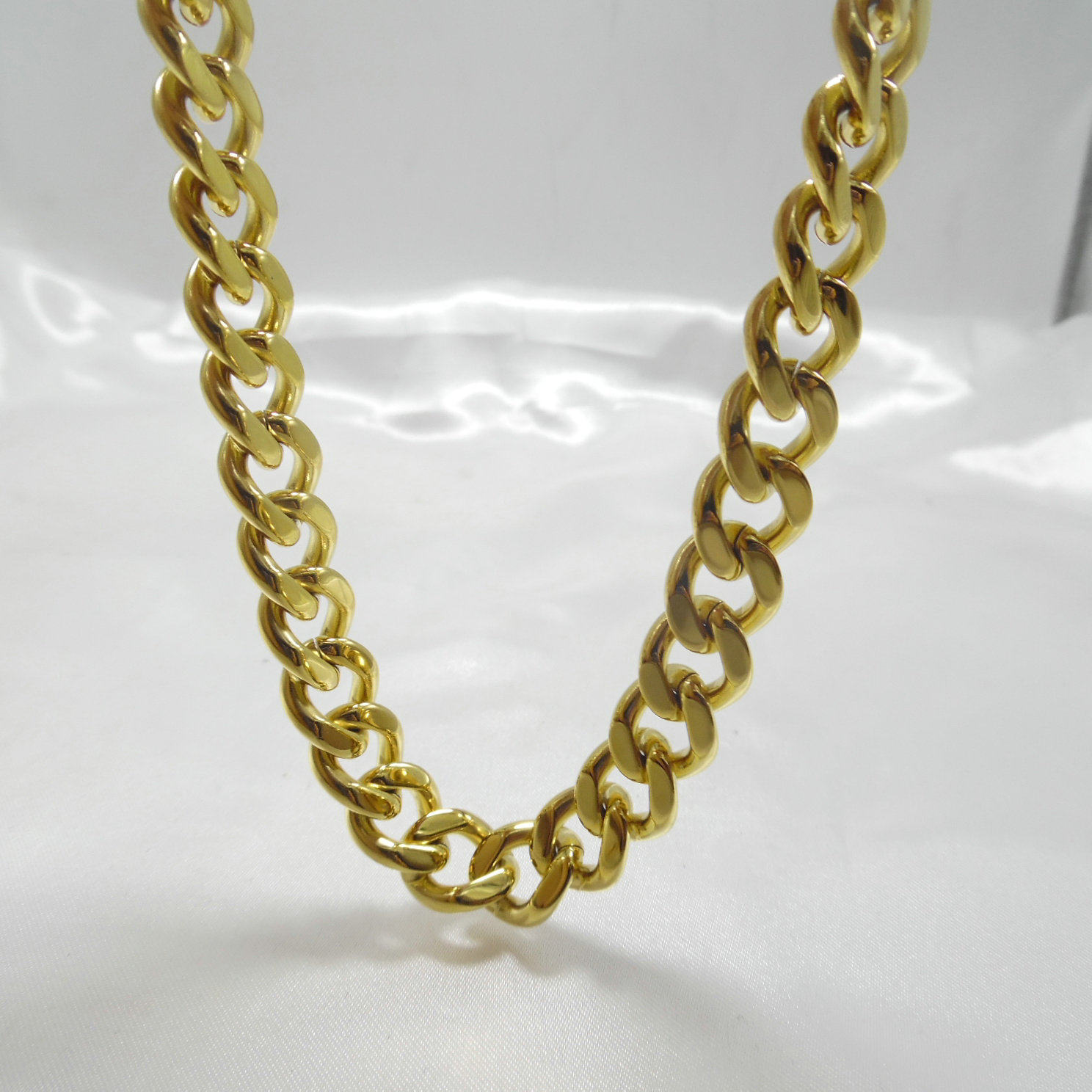 大金链子钛钢镀真金链条项链简约夸张欧美流行街拍时髦网红锁骨链