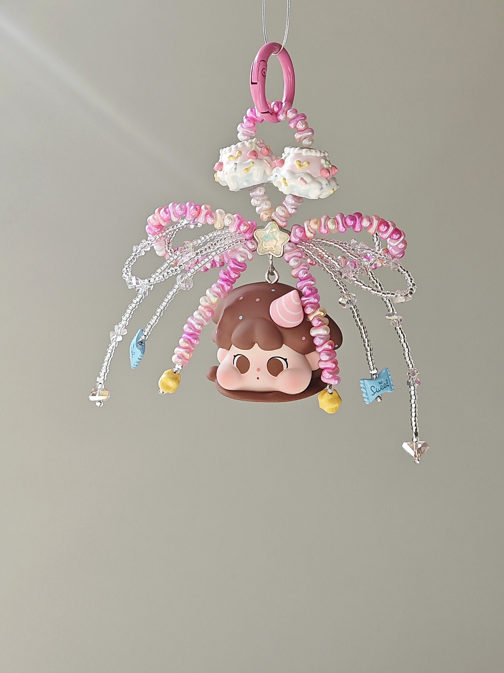 可爱多巴胺QOQO巧克力车包包挂件手机链少女心蝴蝶结女生闺蜜礼物