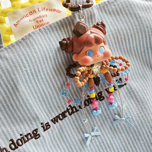 原创QOQO小甜筒可爱手机链包挂件多巴胺女生闺蜜礼物蝴蝶结流苏夏