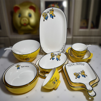 陶瓷卡通餐具学生可爱风吃饭碗