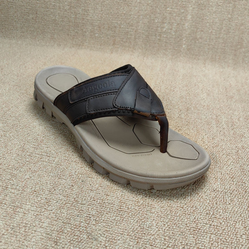 出口欧洲夏季外贸男士头层牛皮人字拖鞋高端时尚日常休闲拖鞋防滑