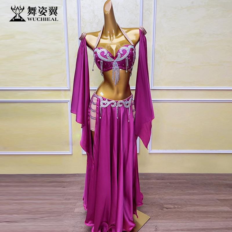 舞姿翼肚皮舞表演出服套装镶钻