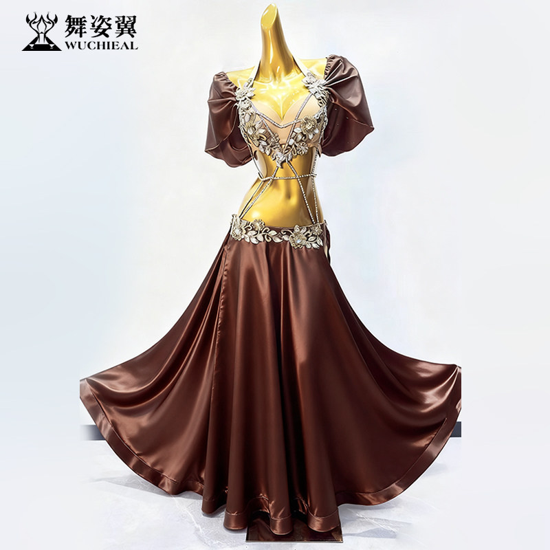舞姿翼咖啡色肚皮舞表演出服套装