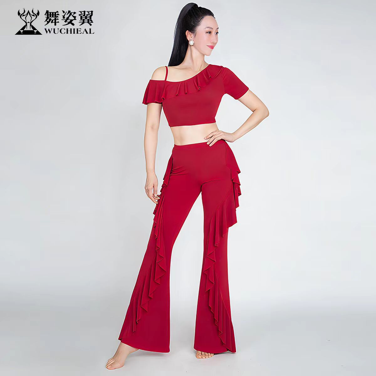 舞姿翼肚皮舞练功练习服单裤上衣