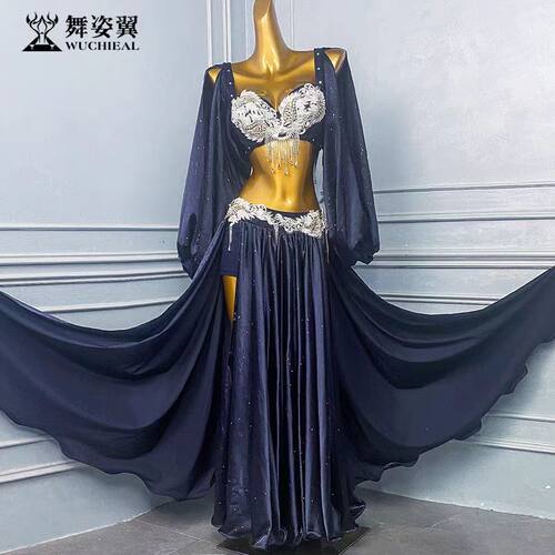 舞姿翼藏蓝色肚皮舞表演出服套装