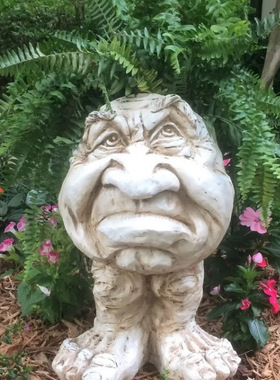 跨境麻瓜脸搞怪花盆Muggly'sThe Face Statue Plante树脂摆件工艺