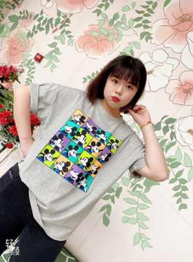 胸围124 韩版可爱米奇加肥加大码宽松短袖圆领T恤