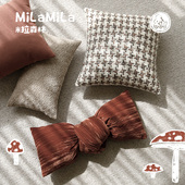 MILA米拉法式 小香风编织抱枕轻奢红色米白色客厅沙发靠枕腰枕新年