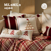MILA米拉圣诞抱枕客厅卧室靠枕靠垫高级氛围装 饰节日礼物新年红色