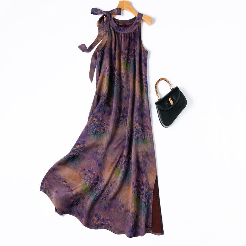 挂脖长裙！真丝香云纱宽松背心裙