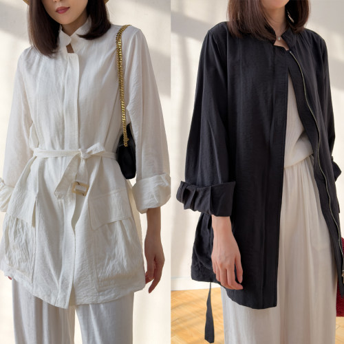 拉链干丝外套！中长款立领外搭