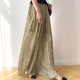 阔腿裤 银线顺纡真丝加长裙裤 有内衬桑蚕丝飘逸大甩裤 粼粼月光