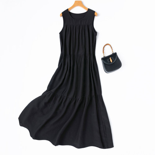 不过时黑裙！真丝泡泡绉蛋糕裙