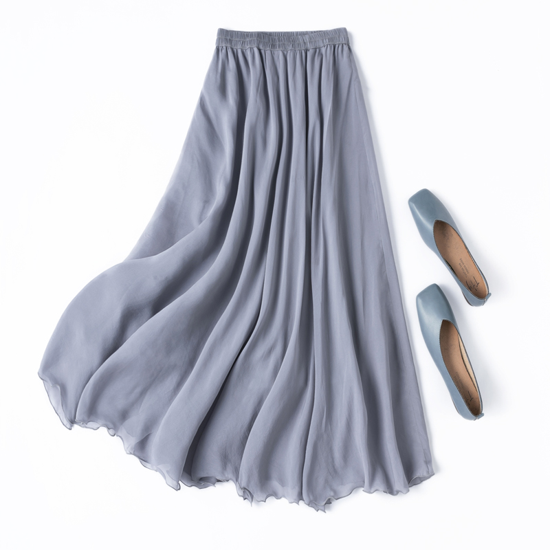 斜裁大摆不拼接！飘逸优雅真丝裙