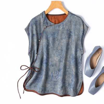 透气香云纱全孔罗毛衫新中式衬衫