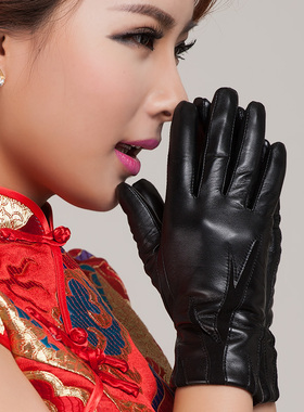 凡高进口小山羊皮真皮手套女士秋冬季修手保暖短薄款9102C