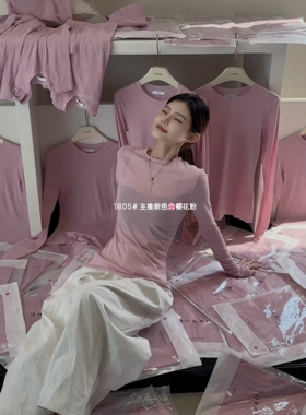 闰熙RUNXI！纸片人自留款！全新色显瘦打底衫T恤长袖薄款上衣1805