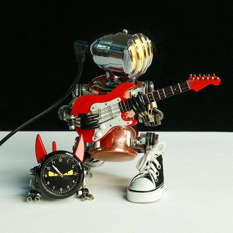 蒸汽朋克机器人电竞摆件高档创意个性装饰电吉他装饰男生创意礼物